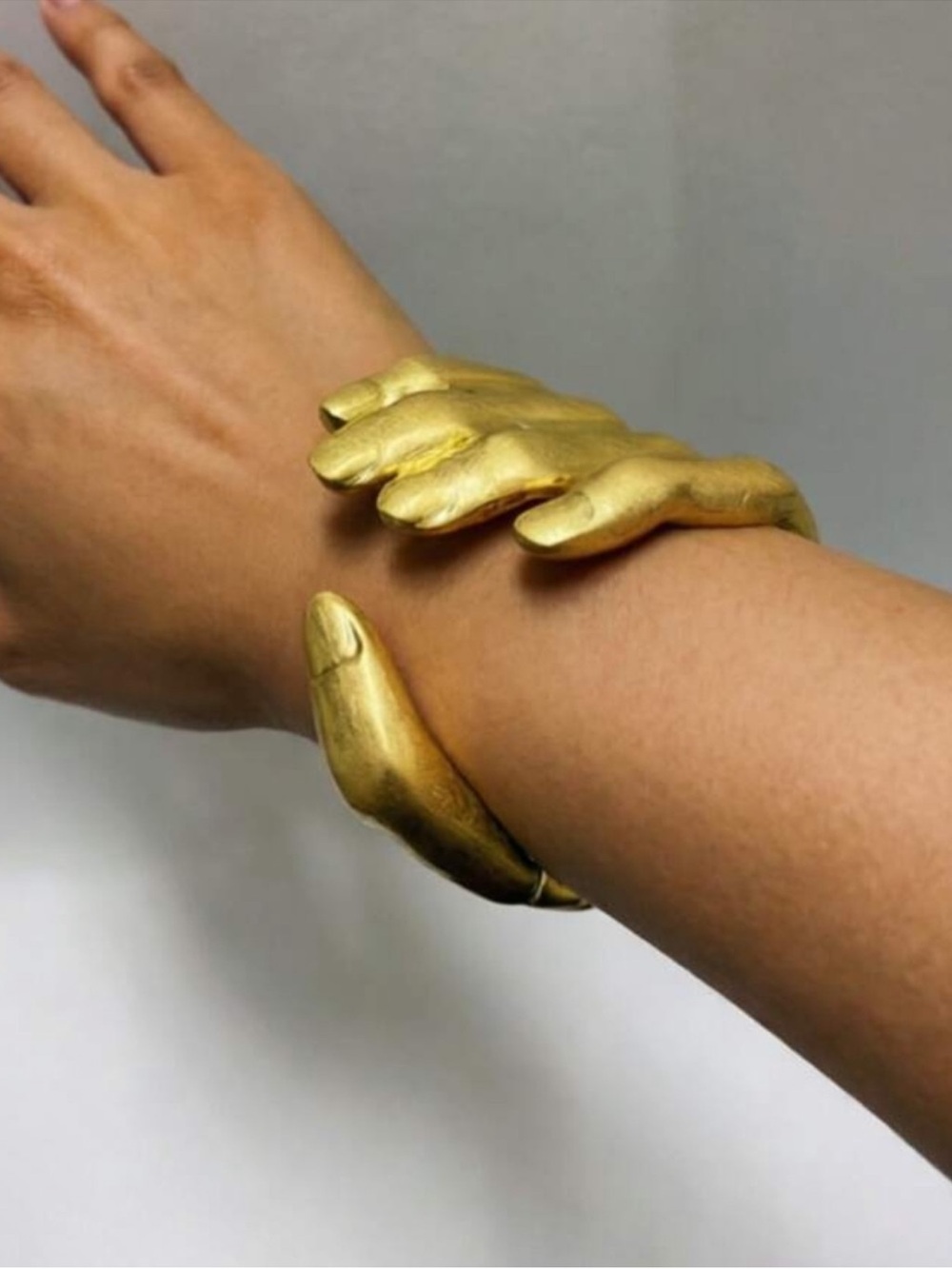Sculptural Gilded Hand Cuff Bracelet - Picture 2 of 3